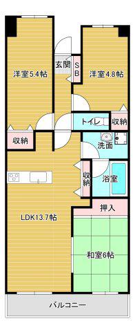 ファミール金剛ヒルズソシエテ(3LDK/8階)の間取り写真