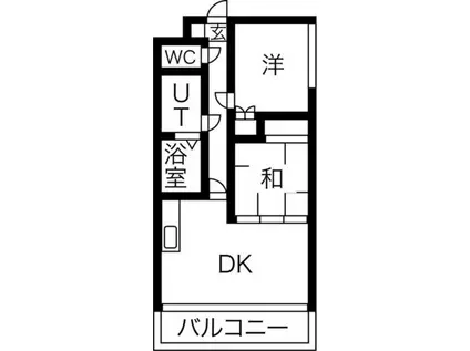 ローヤルハイツ伏古(2LDK/2階)の間取り写真