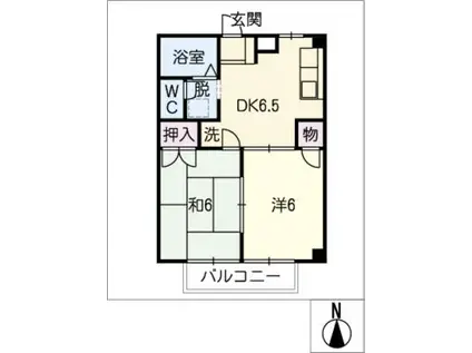 ニューシティシン NO.2(2DK/2階)の間取り写真