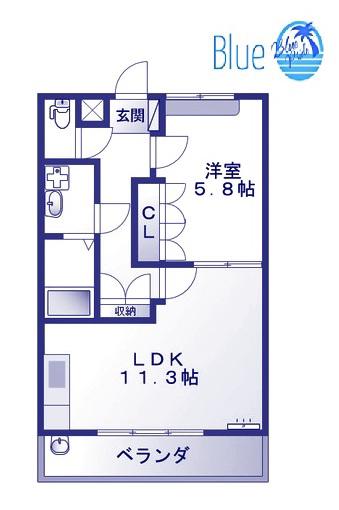 ストリーム湘南台(1LDK/1階)の間取り写真