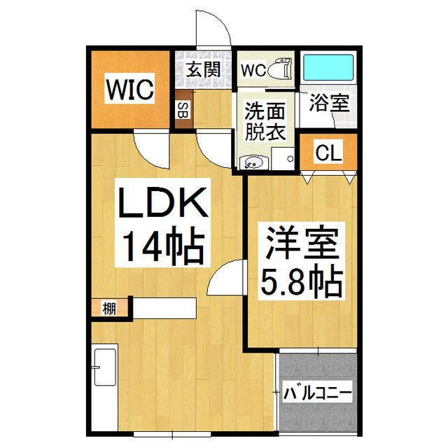 メゾン・ラサーナ(1LDK/1階)の間取り写真