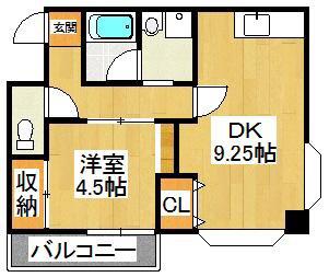 ハイブリッジマンションII(1DK/1階)の間取り写真