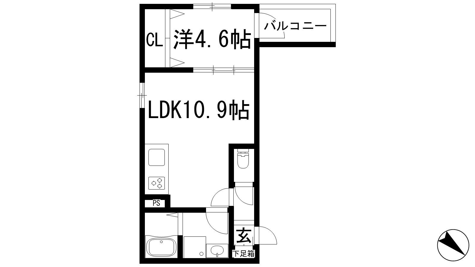 LE COCON(1LDK/2階)の間取り写真