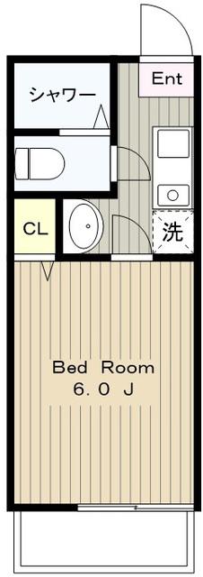 KARYU HOUSE 岡上(1K/2階)の間取り写真