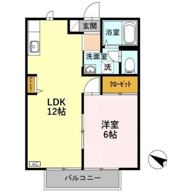 メゾン・グランディール(1LDK/1階)の間取り写真
