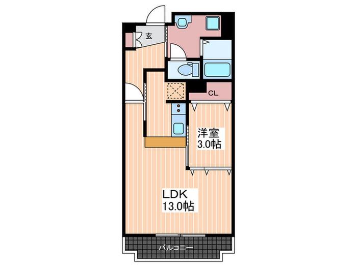 SUNFIELD(1LDK/3階)の間取り写真