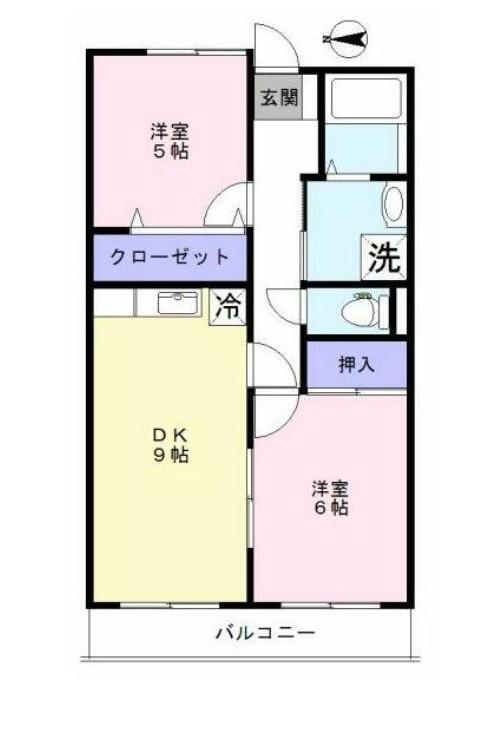ルプソアール(2DK/3階)の間取り写真