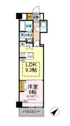 HILL FLAT OSAKI(1LDK/4階)の間取り写真