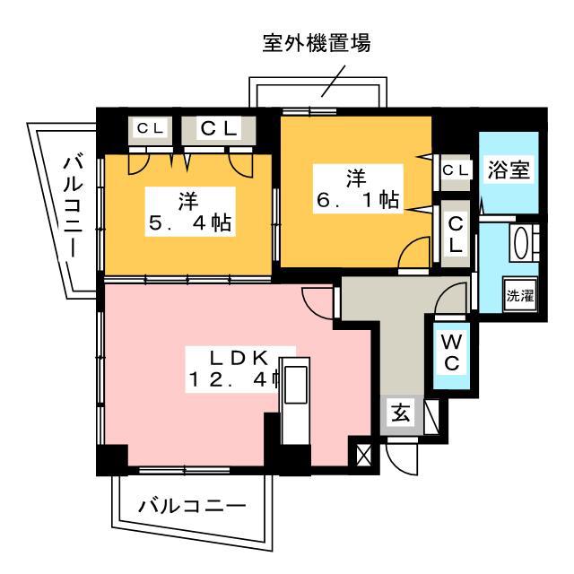 プレミールホサカ(2LDK/7階)の間取り写真