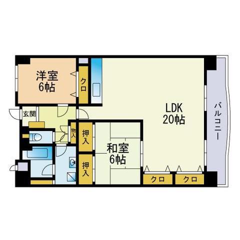 リージェント前原(2LDK/5階)の間取り写真