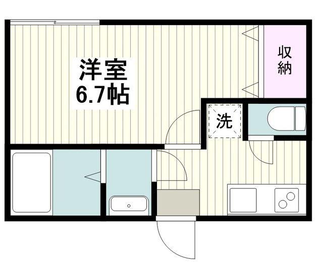 AMBITION百合丘(1K/1階)の間取り写真