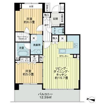 ライオンズマンション門前仲町古石場第2(2LDK/3階)の間取り写真