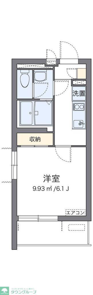 クレイノLABOON戸越(1K/1階)の間取り写真