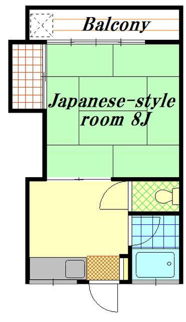 福田ハイツII(1DK/1階)の間取り写真