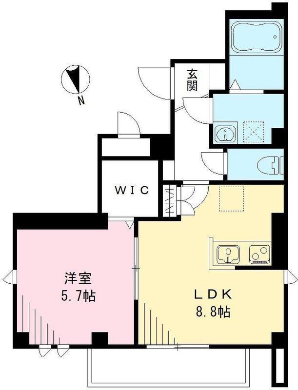 グリント(1LDK/3階)の間取り写真