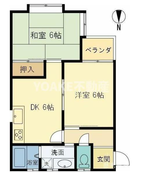 TAISHOYAハイツ(2DK/1階)の間取り写真