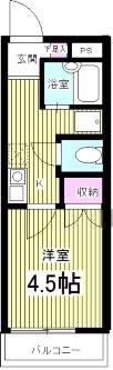 舎人ハウス(1K/1階)の間取り写真