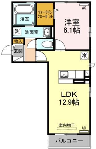 ヴィル ナチュール(1LDK/3階)の間取り写真