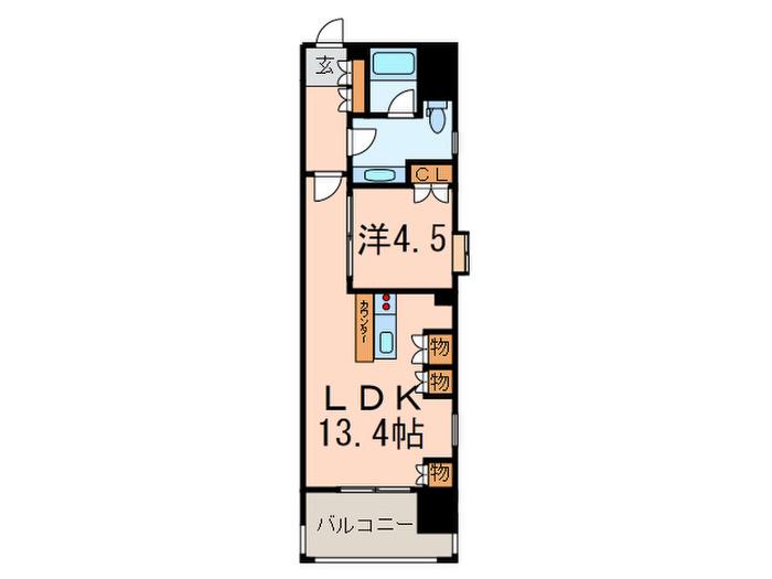 ニューシティアパ-トメンツ戸越(1LDK/8階)の間取り写真