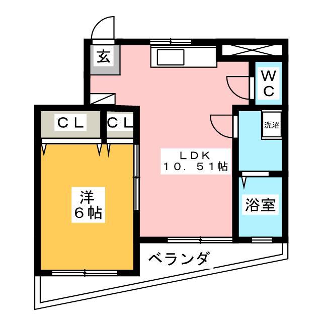 第一グリーンハイツ(1LDK/2階)の間取り写真