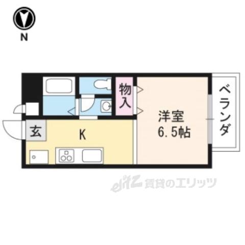 サンビレッジ大北山B棟(1K/1階)の間取り写真