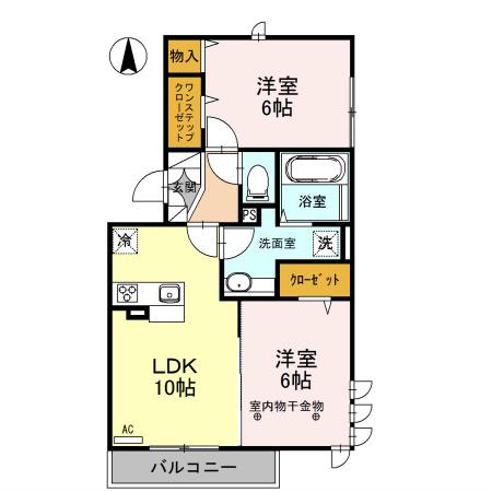 ロイジェントパークスレイクタウンIII J(2LDK/1階)の間取り写真