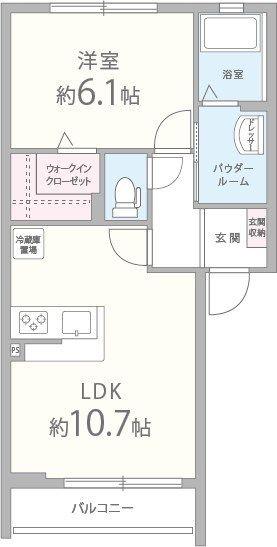 メゾン・クレール(1LDK/1階)の間取り写真
