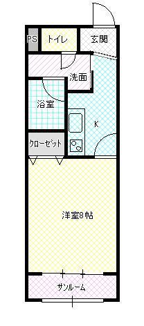 クレールV(1K/3階)の間取り写真