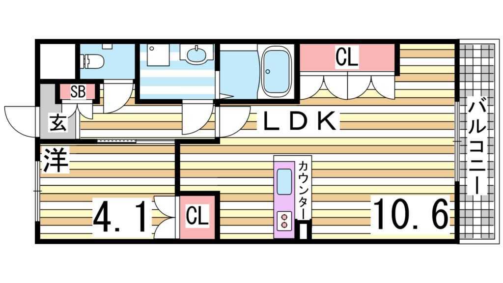 フレッシュパレス堀越(1LDK/2階)の間取り写真