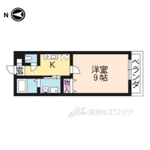 PLANTBLUE円町(1K/1階)の間取り写真