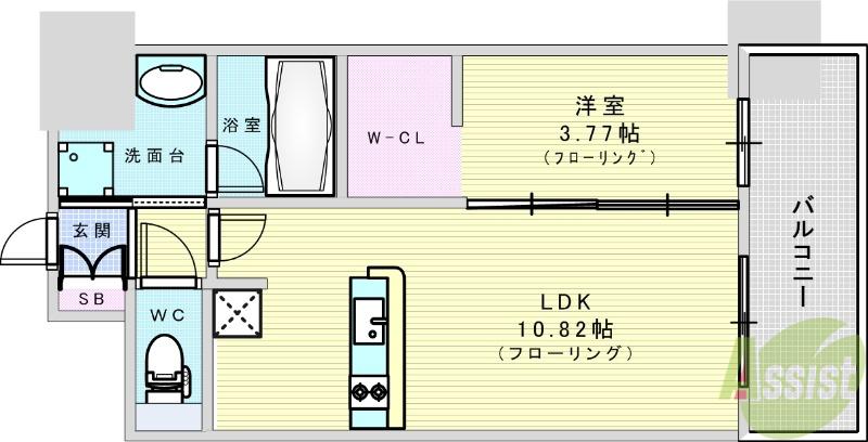 ドン・パレス(1LDK/5階)の間取り写真