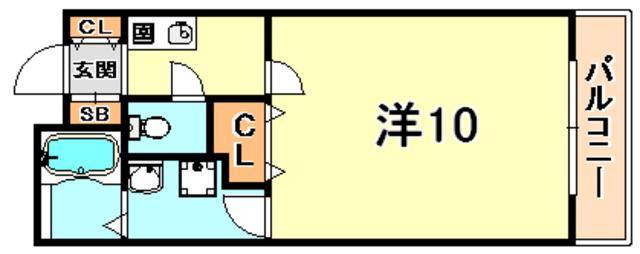 パレス東洋神戸3号館(1K/3階)の間取り写真