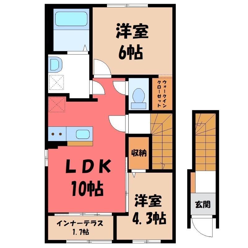 エルシオン(2LDK/2階)の間取り写真