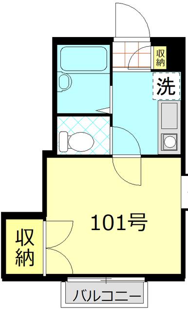 グランコート(1K/1階)の間取り写真