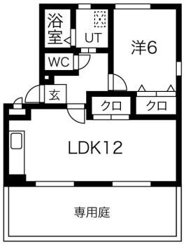 パセオ住吉(1LDK/1階)の間取り写真
