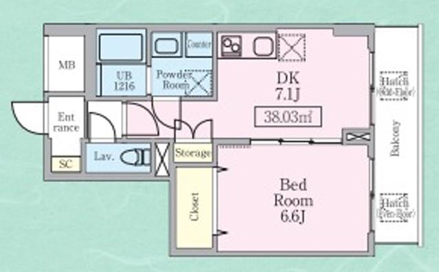 THE ROOM THE ROOM(1DK/6階)の間取り写真