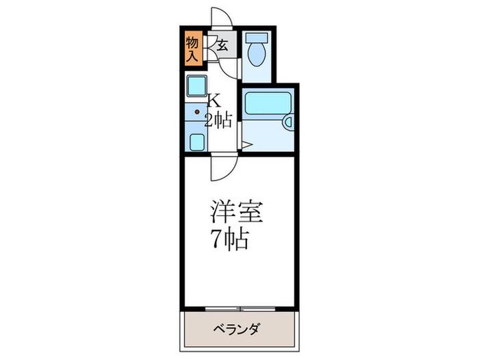 ピラーズ御所西(1K/3階)の間取り写真