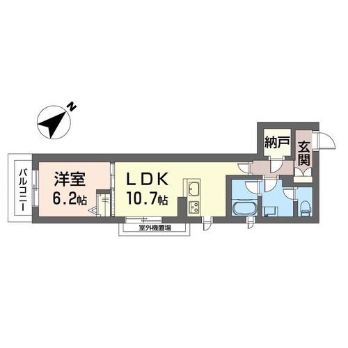 シャーメゾン大久良(1LDK/2階)の間取り写真