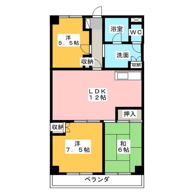 シャルマン2(3LDK/2階)の間取り写真