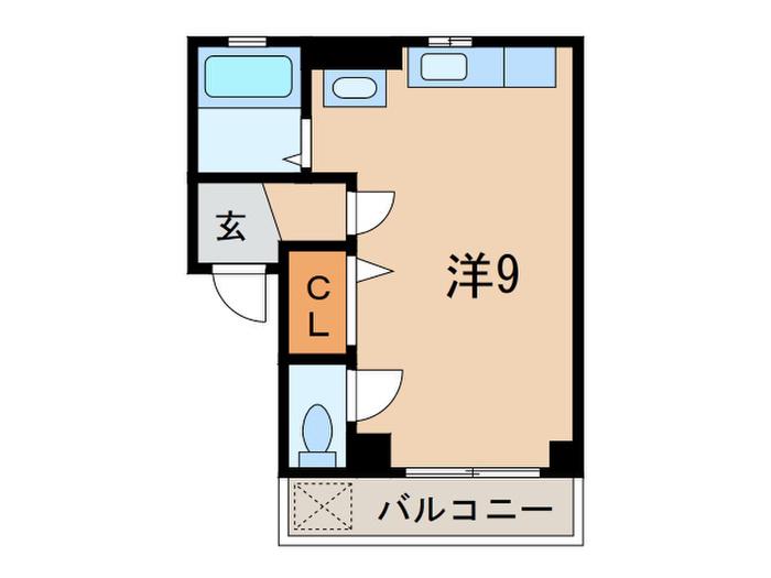 ウィンベル栄(ワンルーム/3階)の間取り写真