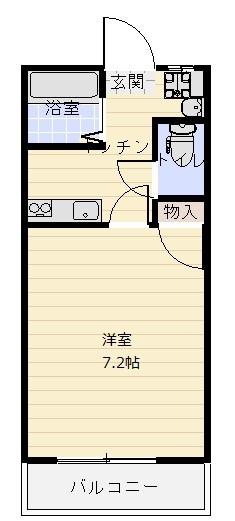ベルシティ(1K/2階)の間取り写真