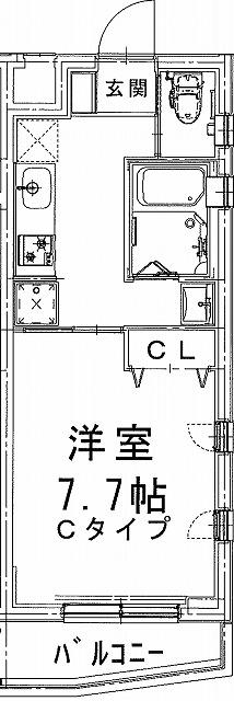 シティプラザ堀ノ内(1K/2階)の間取り写真