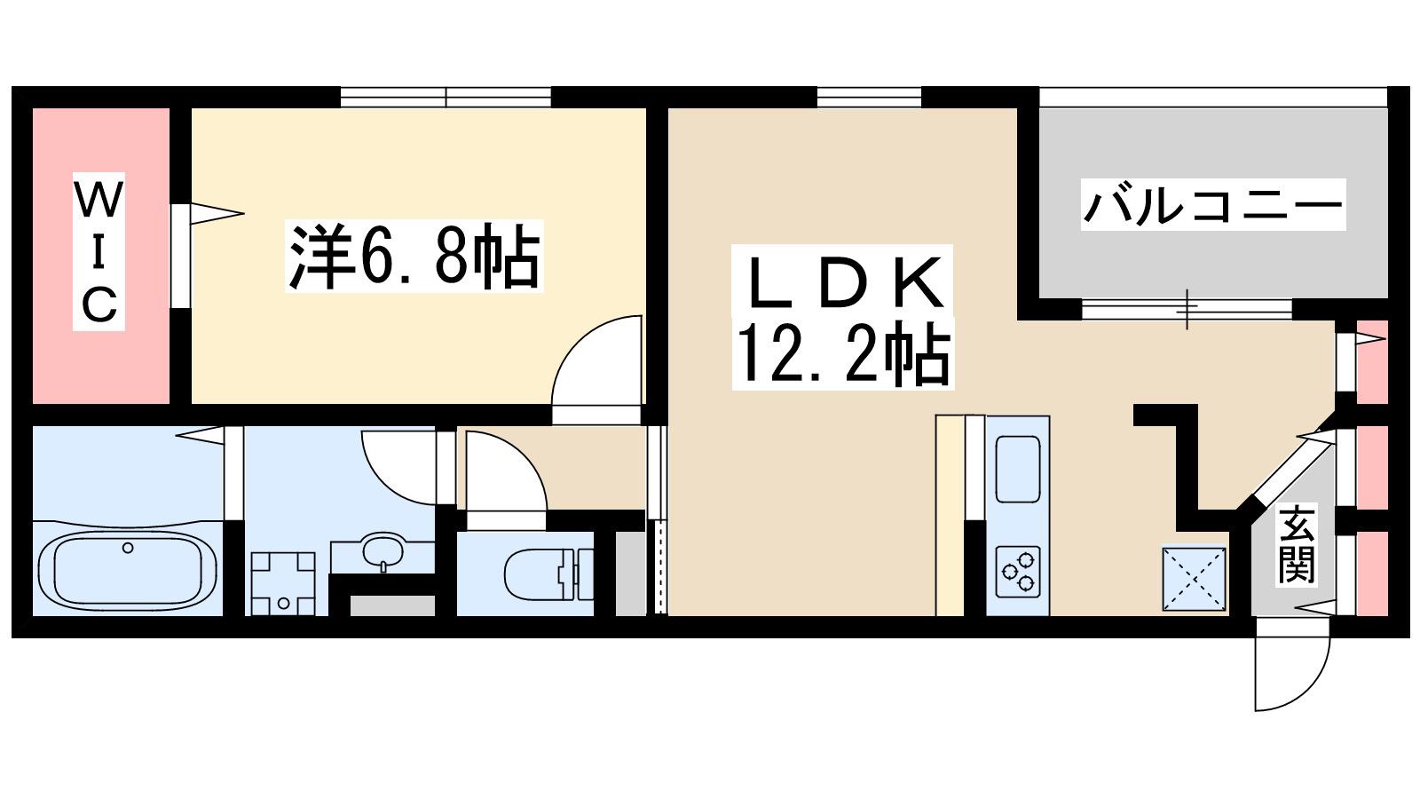 メゾンドリシェス(1LDK/1階)の間取り写真