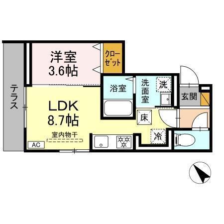 D-SOLACE幕張本郷2丁目(1LDK/1階)の間取り写真
