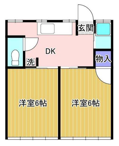 クリスタル月出(2DK/1階)の間取り写真