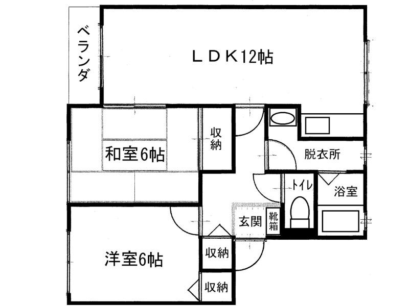 サンガーデン加儀田2号地(2LDK/1階)の間取り写真