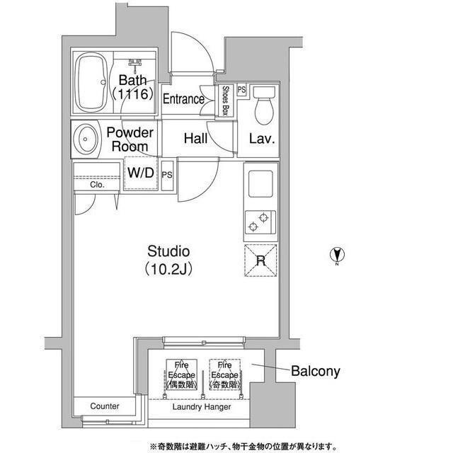 コンフォリア銀座イースト(ワンルーム/9階)の間取り写真