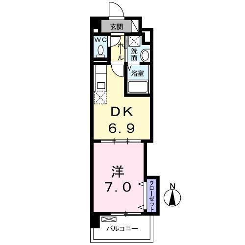 イリーデ・カーサ(1DK/4階)の間取り写真