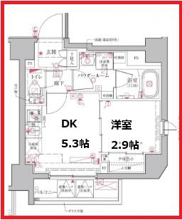 クレイシアアイズ王子アーバンヒルズ(1DK/4階)の間取り写真