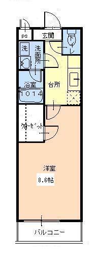 フジパレス福島ノース(1K/1階)の間取り写真